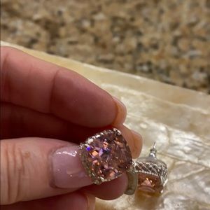 Bold Pink Zunzite & sterling silver earrings